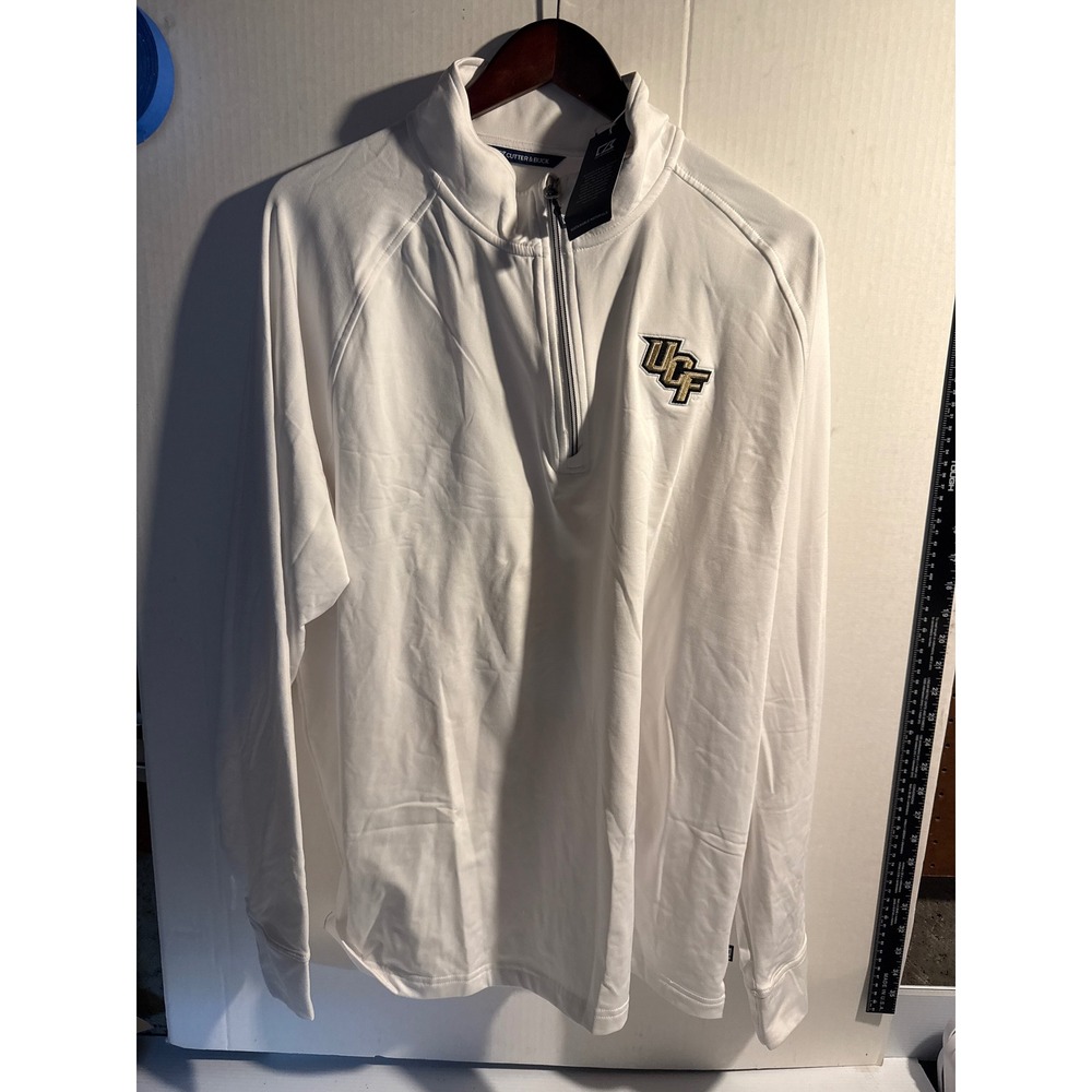 Cutter &‎ Buck UCF Knights Mens XL White Quarter Zip Pullover Sustainable Jacket